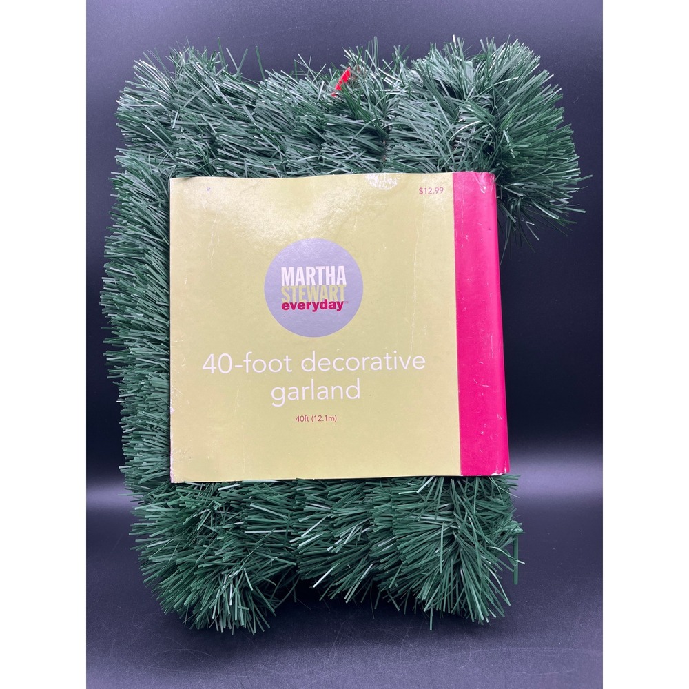 Martha Stewart Everyday 40 Foot Decorative Garland Green Artificial Unlit New
